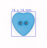 Blauwe Hart Knoop 14x14mm Knopen KNP00047